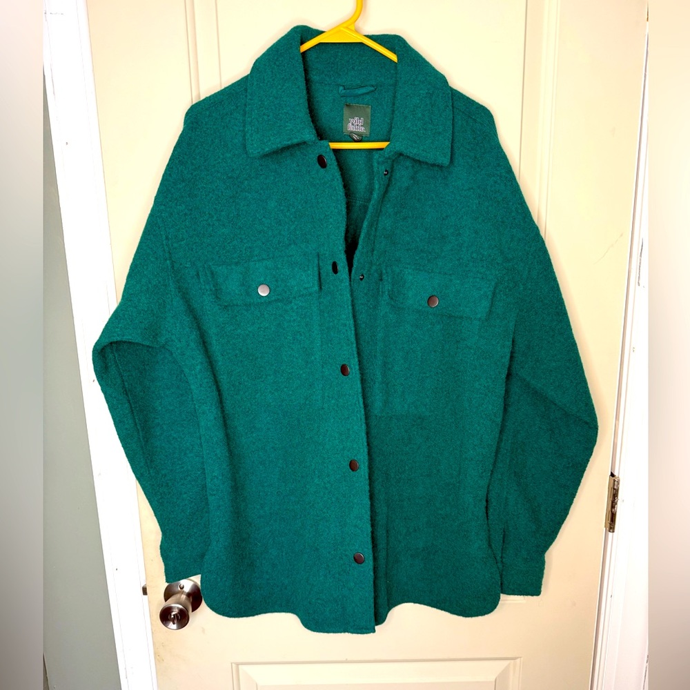 wild fable Teal Button-Up Shacket